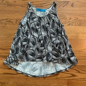 Jonathan Cohen Cropped High Low Jersey Print Top sz Small